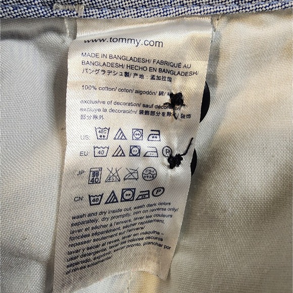 Tommy Hilfiger Men's Classic Fit Chino Shorts, Blue And White Stripe, Size 34 - Picture 5 of 8